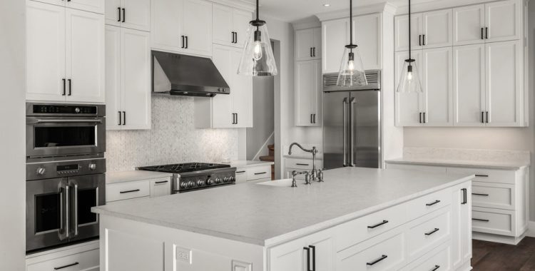 Kitchen interior before a Fine Set Tile remodeling project