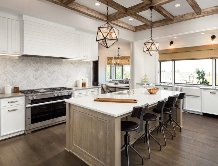 Modern kitchen remodel with custom tile backsplash and updated cabinetry